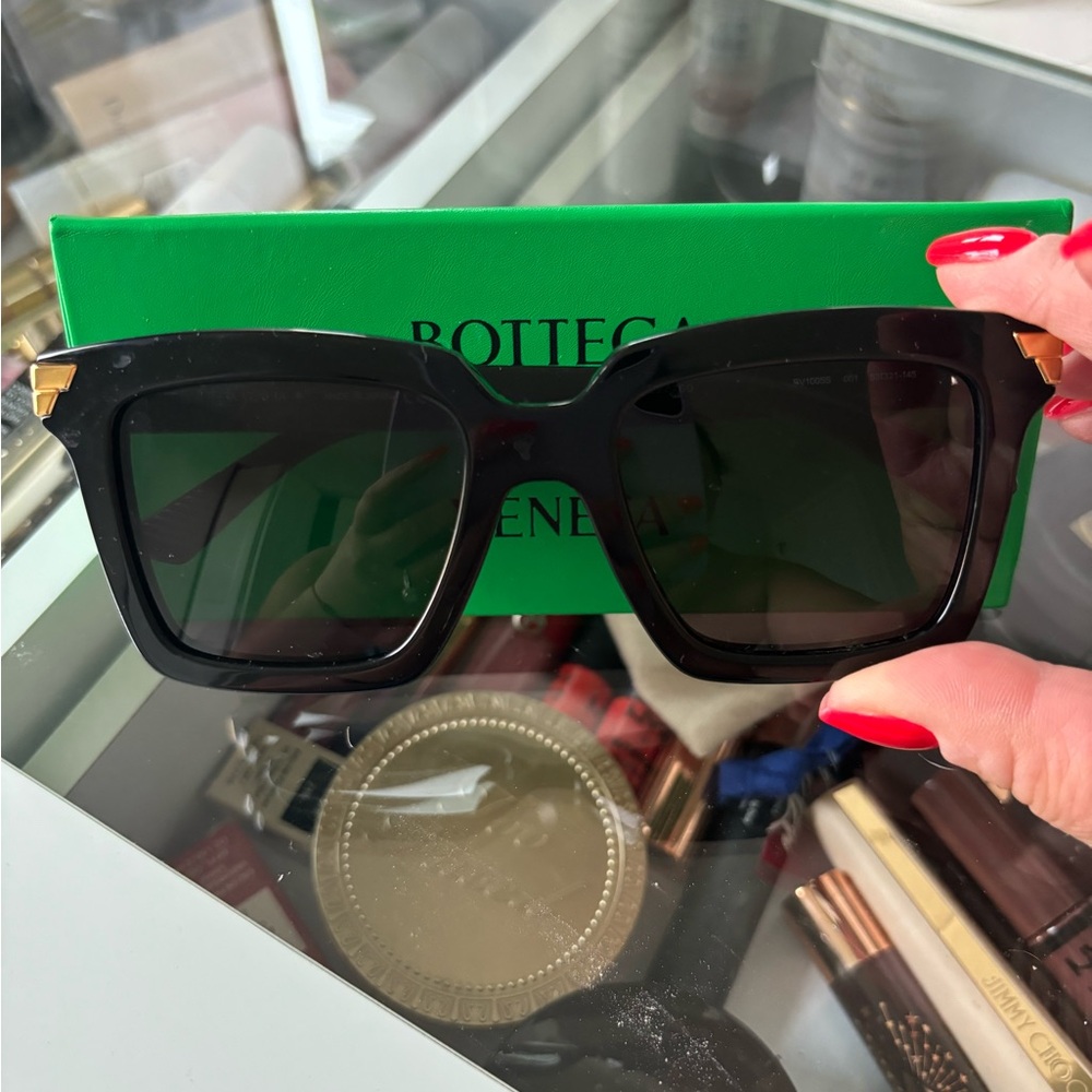 Bottega Veneta Square Sunglasses BV1005S 001 Black/Gold 53mm